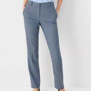 Ann Taylor The Sophia Mid Rise Houndstooth Blue Pants 4